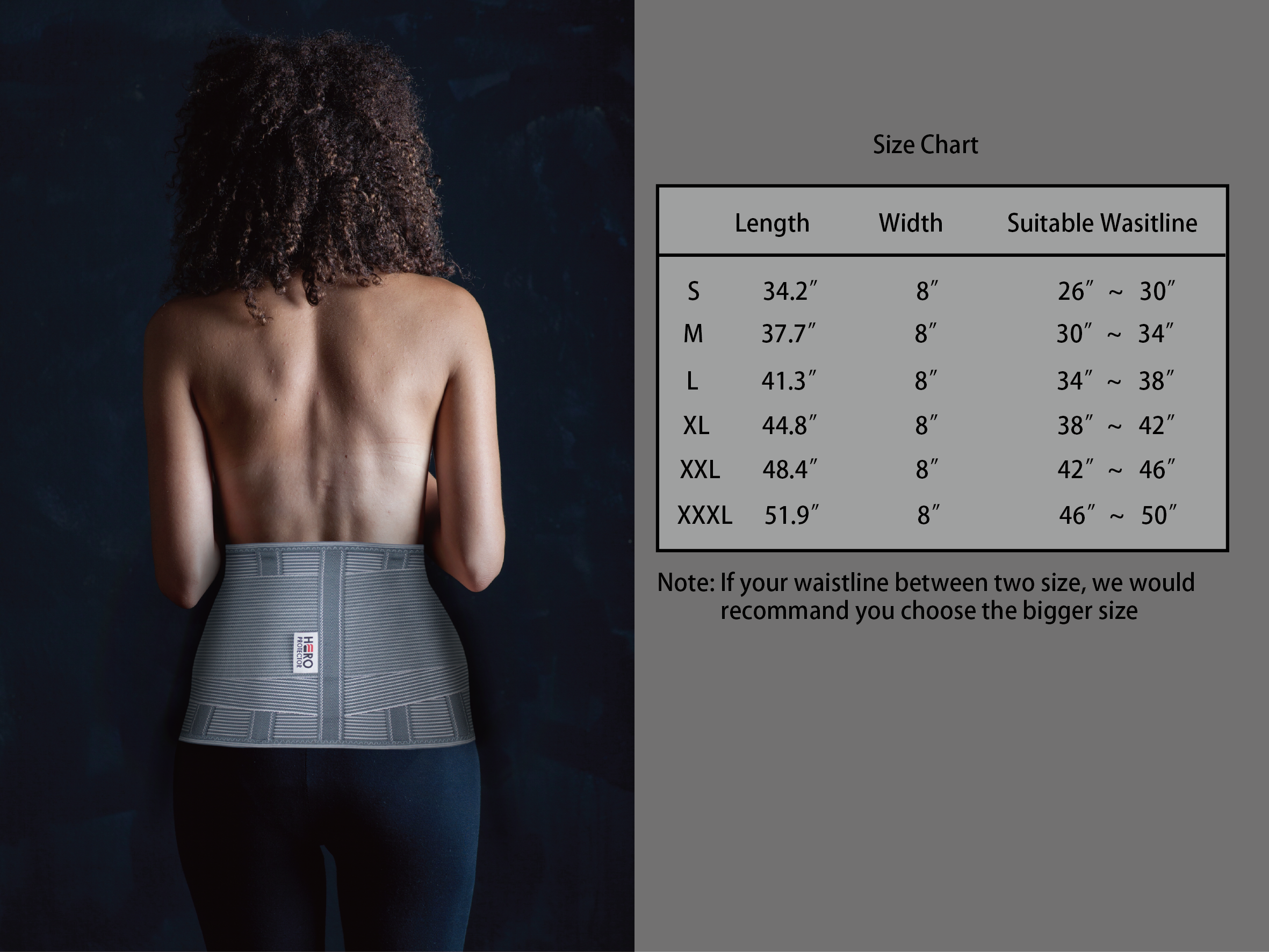 HBS-20584 size chart